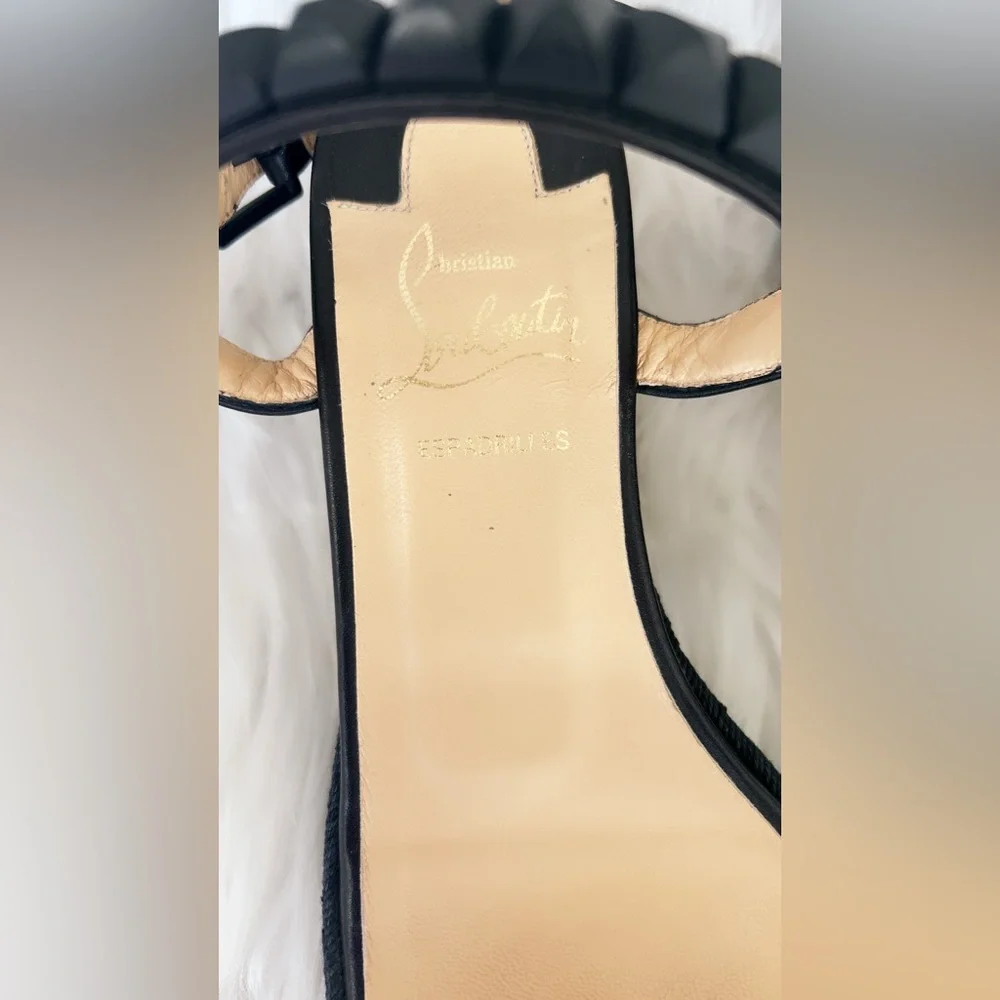 Christian Louboutin Pyraclou Patent Spike Wedge Sandals
Size 37 (US 7) - Picture 10 of 14